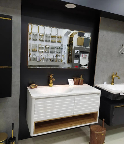 روشویی کابینتی لوکس کابین کد605Cسفید طرح چوب