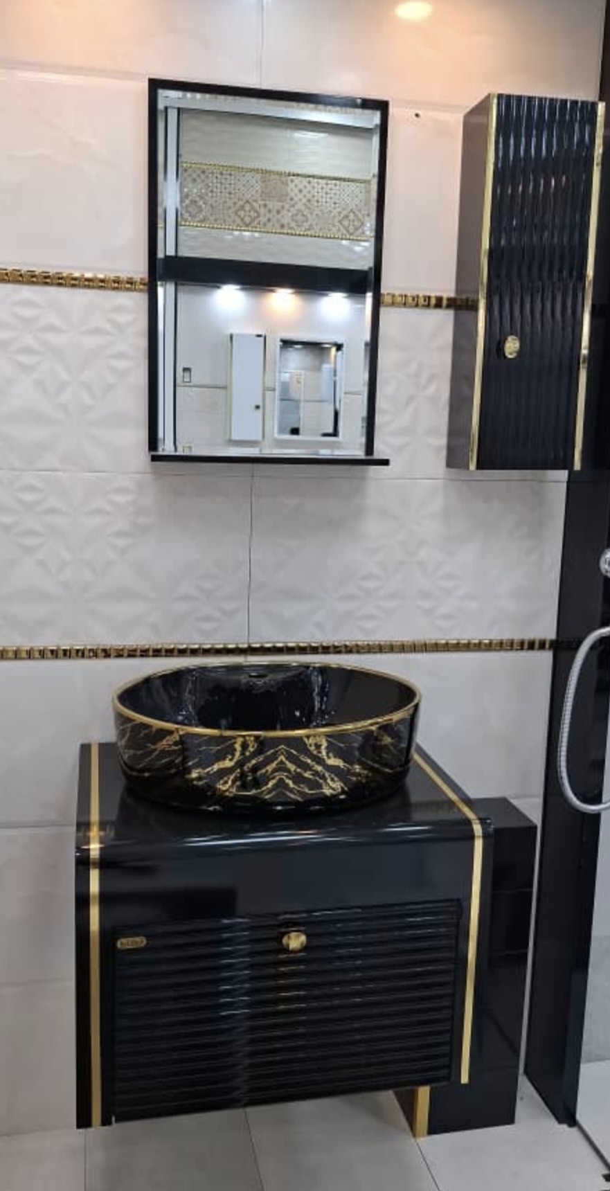 کابینت روشویی مشکد طلایی کد۱۱۸ فول ست