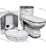 توالت فرنگی لوکس سفید نقره ای کد118