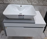 کابینت روشویی سفید طوسی طرح ال