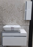 کابینت روشویی سفید طوسی طرح ال