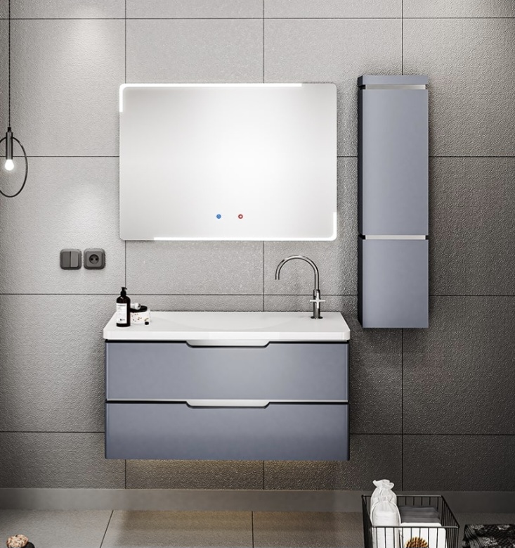 کابینت روشویی لوکس کابین کد 601A طوسی رویه سفید و طوسی قابل سفارش میباشد