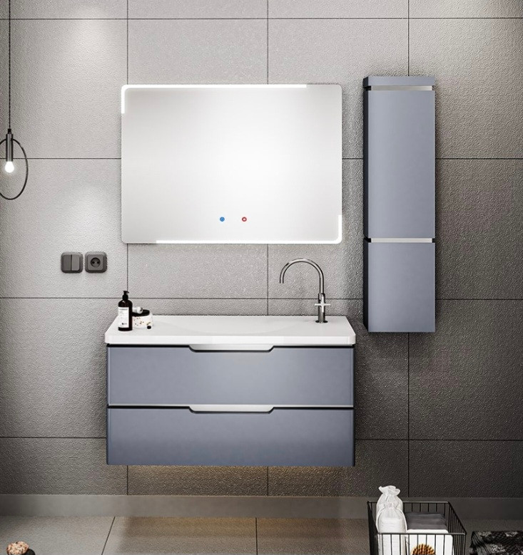 کابینت روشویی لوکس کابین کد 601A طوسی رویه سفید و طوسی قابل سفارش میباشد