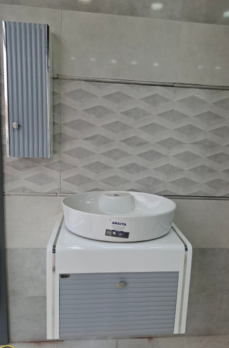 روشوی کابینتی کد۱۰۸ سفید درب طوسی ۶۰در۴۰ فول ست