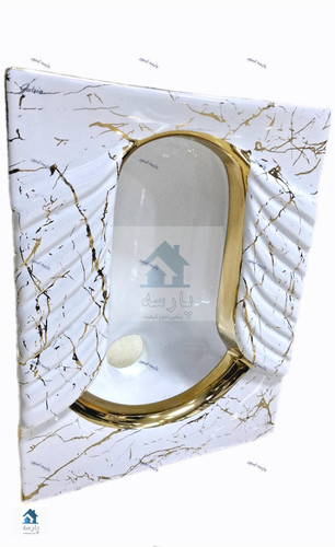 توالت ایرانی سفید طلایی کد۱۱۸