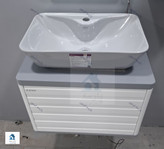 روشویی کابینتی مدلPسفید طوسی فول ست اینه تاچ بک لایت