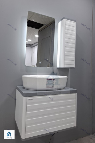 روشویی کابینتی مدلP رویه سفید فول ست اینه تاچ بک لایت