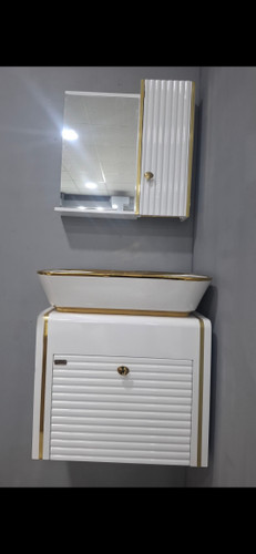 روشویی کابینتی بامبو ۵۰در۳۵ فول ست همراه با اینه و باکس و رویه کوتینگ