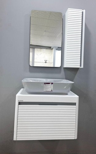 روشویی کابینتی مدلAسفید طوسی فول ست اینه تاچ رویه طوسی