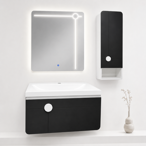 کد618Aمشکی و سفید لوکس کابین ابعاد71در44 فول ست اینه بک لایت