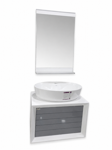 روشویی کابینتی مدل ژوپیتر سفید طوسی و اینه